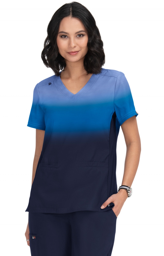 Медицинска работна туника дамска 1088 Ceil/Navy Ombre