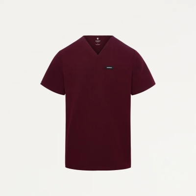 Медицинска работна туника мъжка M10002 Platt  Burgundy