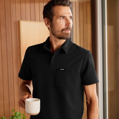 Медицинска работна туника мъжка M10005 Calderon Polo Black