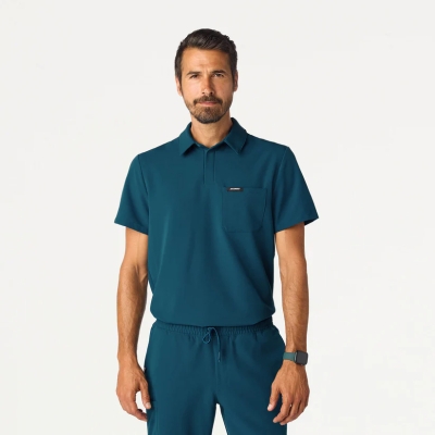 Медицинска работна туника мъжка M10005 Calderon Polo  Caribbean Blue