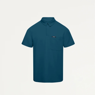 Медицинска работна туника мъжка M10005 Calderon Polo  Caribbean Blue